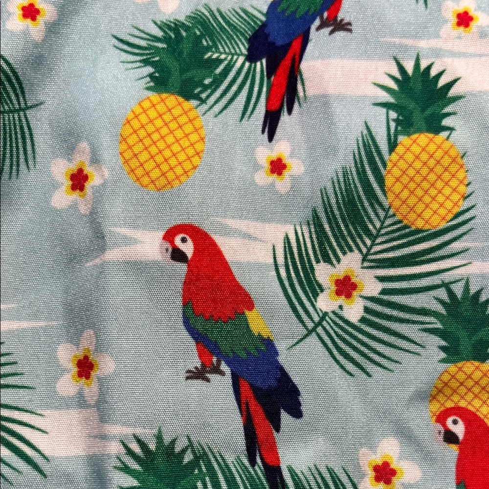 Tropical pineapple Parrot Print Dog Hawaiian Shirt size 3 pet clothes - Picture 6 of 9